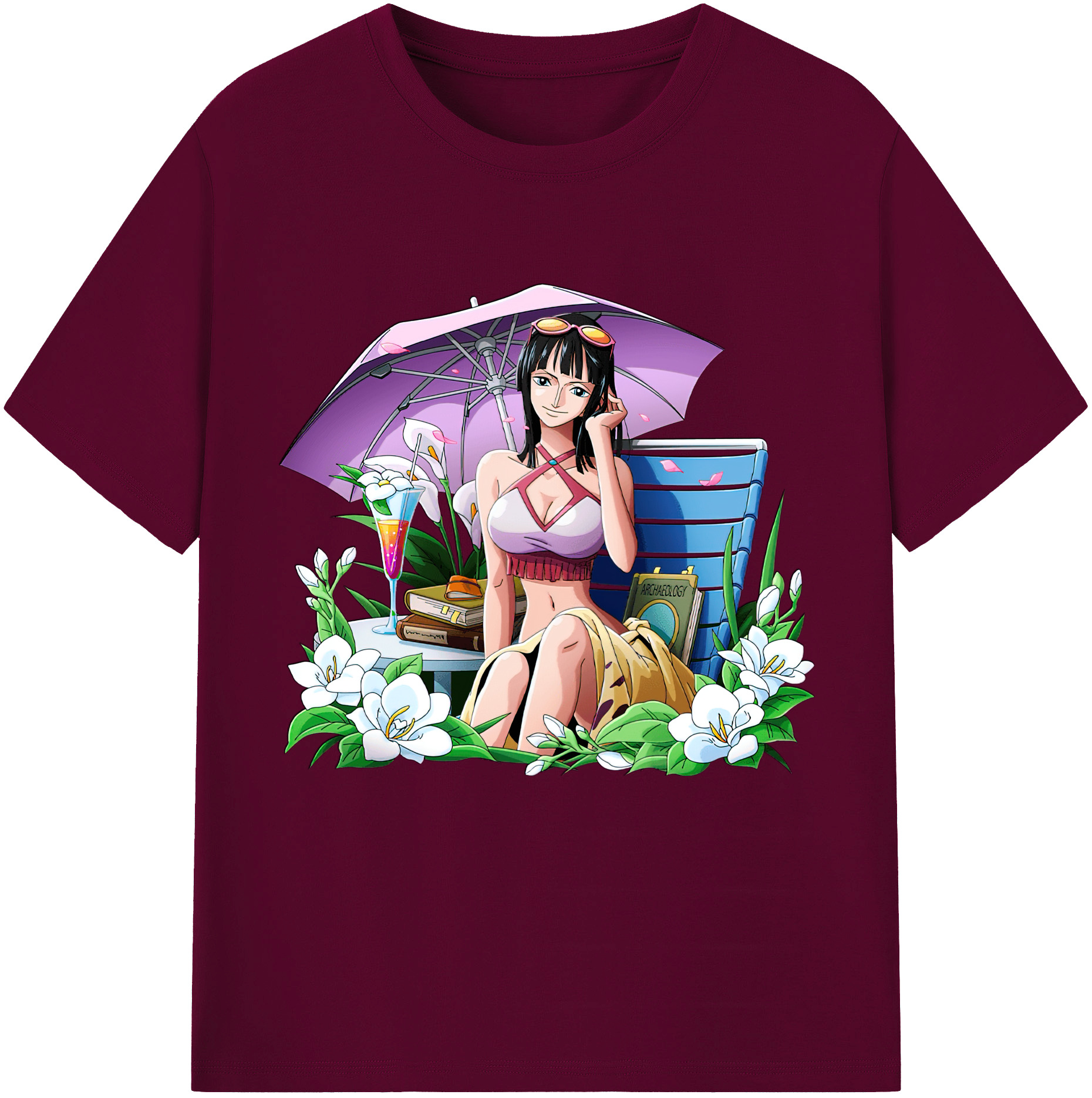 ワンピース ニコ・ロビン ONE PIECE Nico Robin レディースカジュアルプリントTシャツ（綿100％）